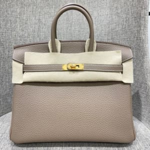 エルメス バーキン 25 エトゥープ トゴ ゴールド金具 U刻印