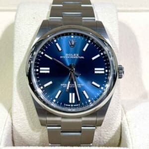 ロレックス オイスターパーペチュアル 41mm ブライトブルー文字盤 SS 124300