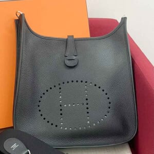 エルメス エブリン3PM 黒 トリヨンクレマンス シルバー金具 W刻印