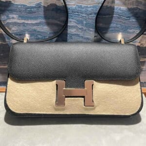 エルメス コンスタンスエラン ミロワール 黒 エプソン ピンクゴールド金具 W刻印