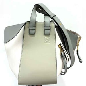 ロエベ ハンモック スモール グリーン/グレー/アイボリー レザー ゴールド金具 326.30KS35