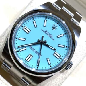 ロレックス オイスターパーペチュアル 41mm ターコイズブルー文字盤 SS オイスターブレス 124300